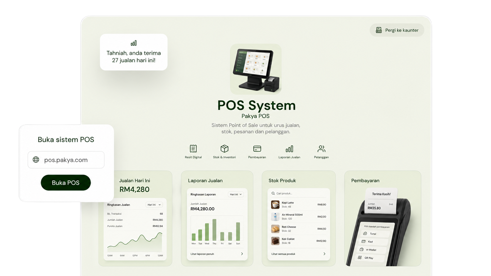 BayarFlow POS dashboard
